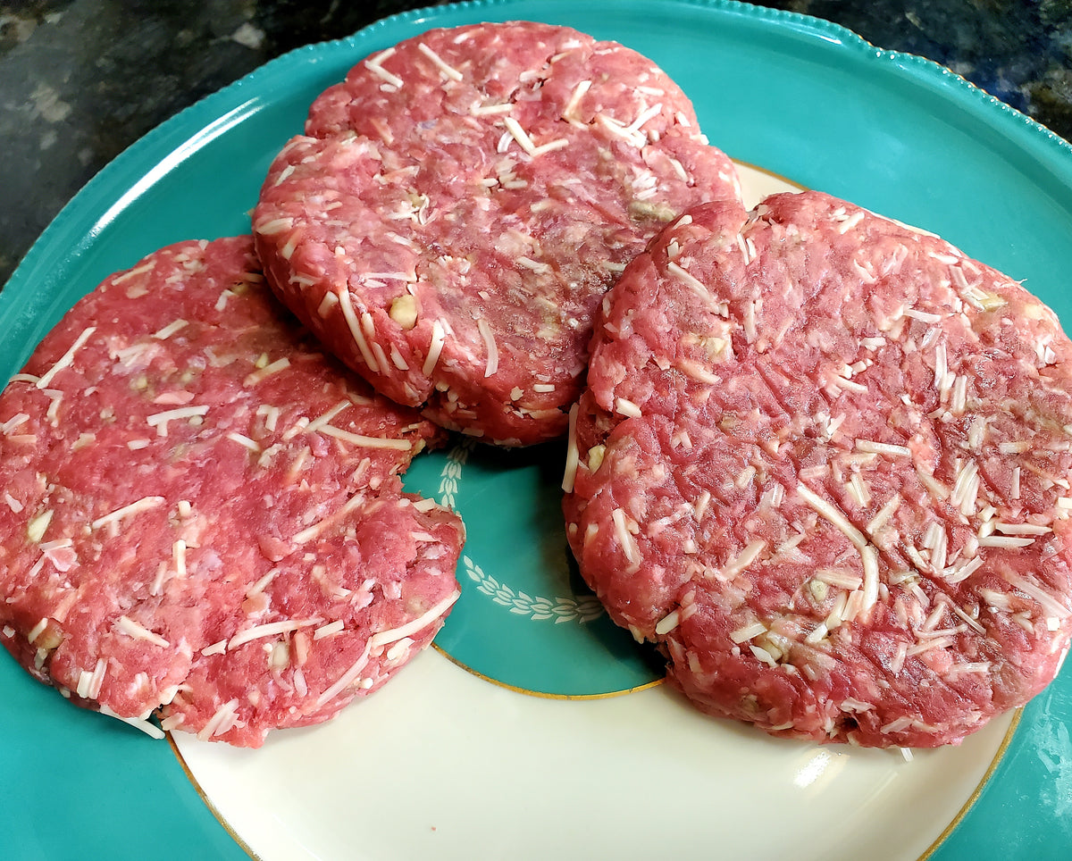 Fresh Garlic & Parmesan Beef Burger Patties Triangle S Livestock
