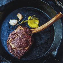 Load image into Gallery viewer, Triangle S Natural Bison Tomahawk Steak
