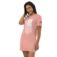 Load image into Gallery viewer, Torn American Flag Womens Organic cotton t-shirt dress
